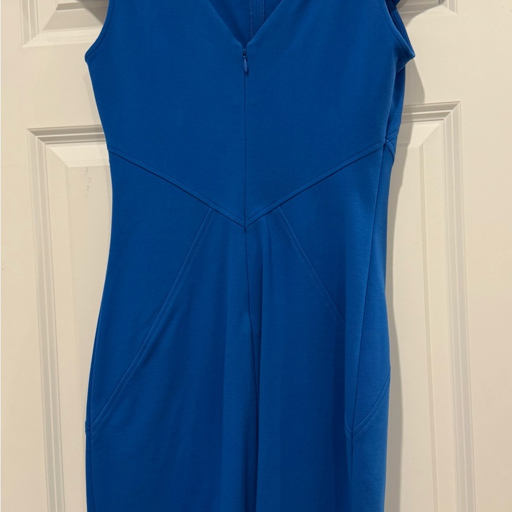 Diane Von Furstenberg Electric Blue Cap-Sleeve “Helen” Sheath Dress | NWT - Picture 3 of 7